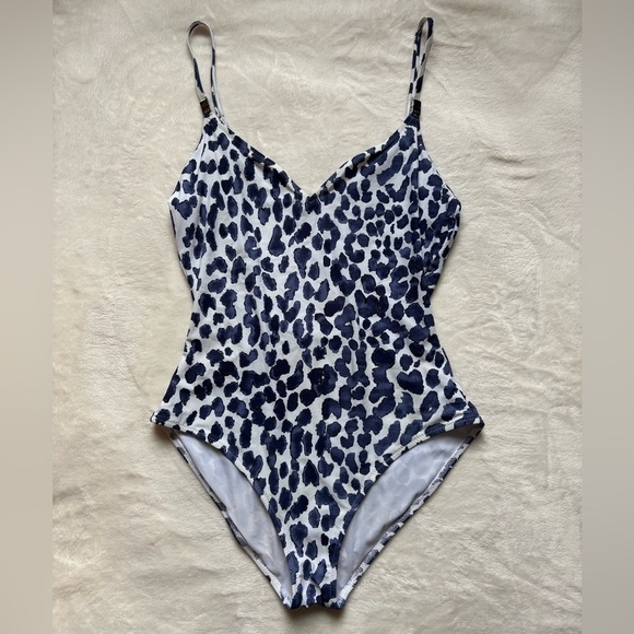 On The Island by Mario Schwab Navy Leopard One-Piece Swimsuit - Picture 1 of 8